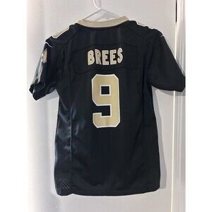 Nike Youth Sz M 10/12 NFL Football Jersey Drew Brees #9 New Orleans Saints Black